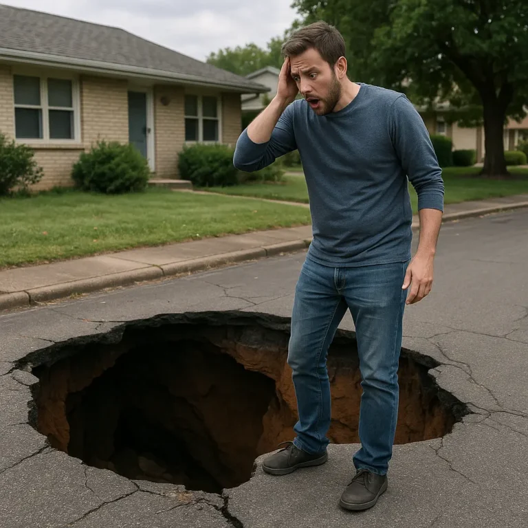 sinkhole warning signs