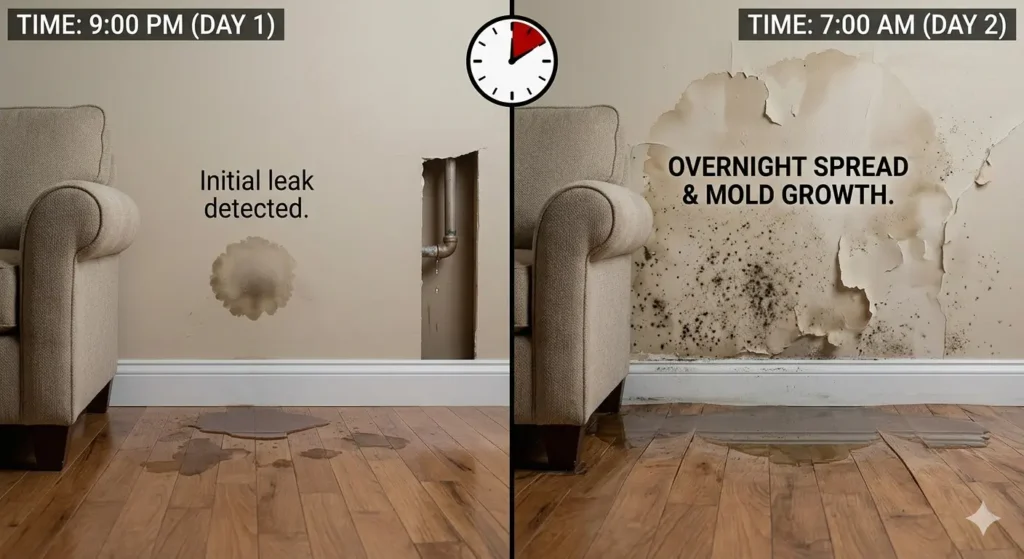 water damage gets worse