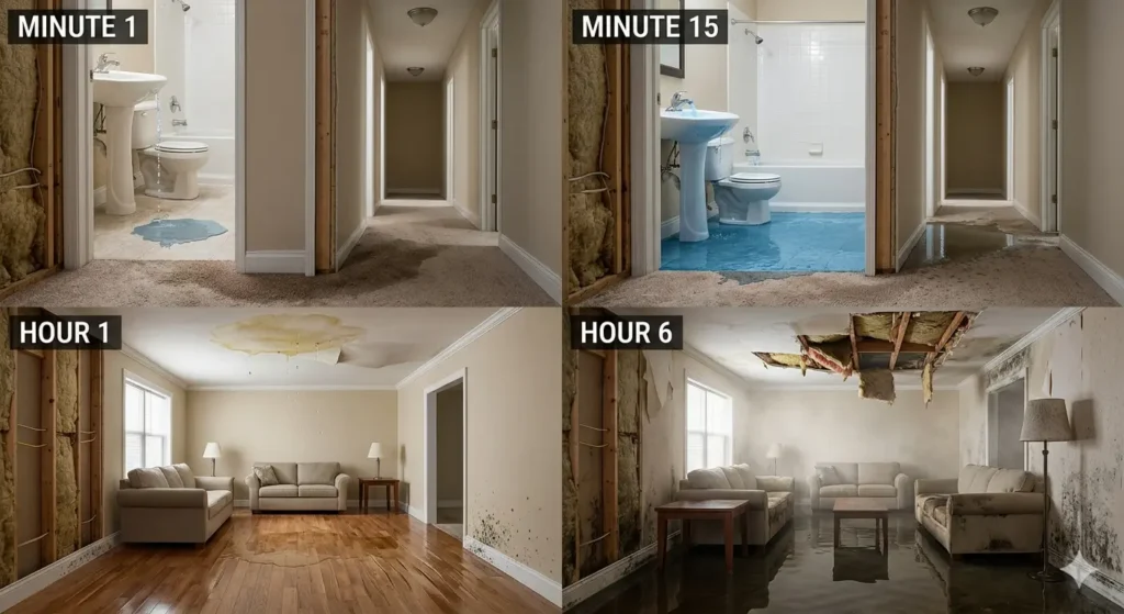 water damage spread time